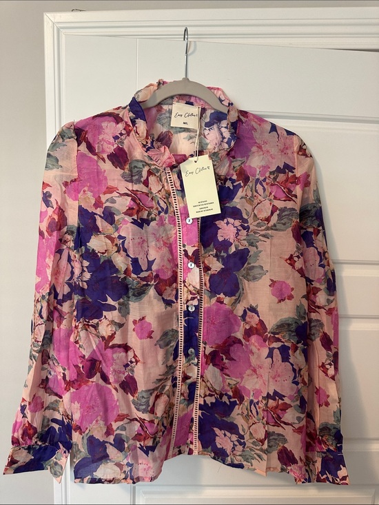 Tops - Easy Clothes Floral Button-Front Women's Blouse Size M/L